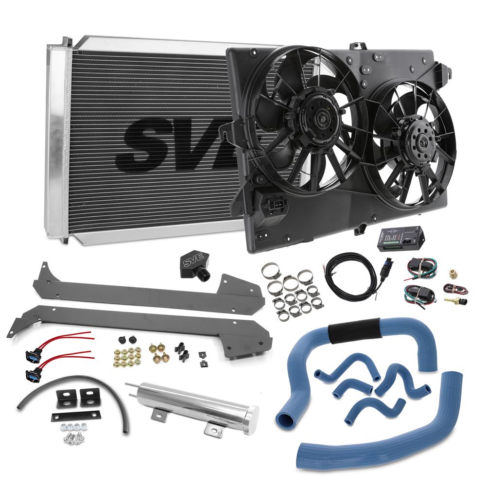Mustang SVE Aluminum Radiator & Contour Fan Kit with HD Hoses 5.0