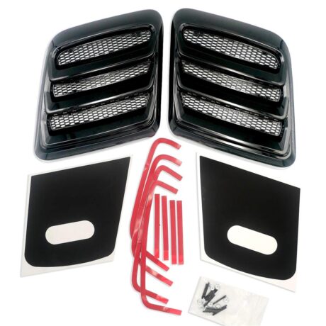 Mustang Roush Heat Extractor Hood Inserts - Gloss Black