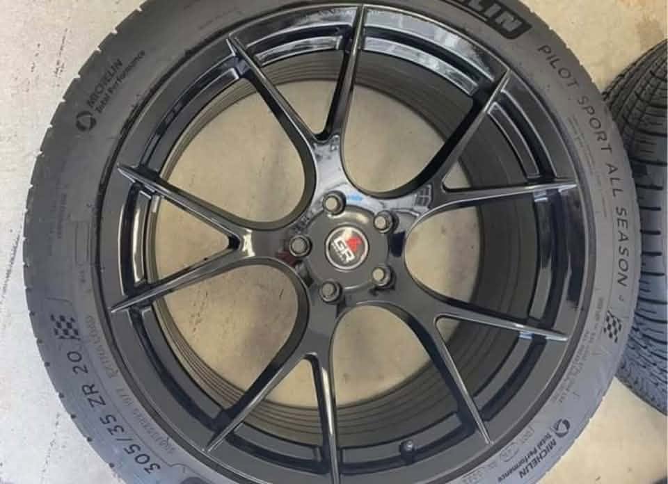 Project 6gr Tens Gloss Black Wheels with Michelin pilot sport all season tires - Image 3