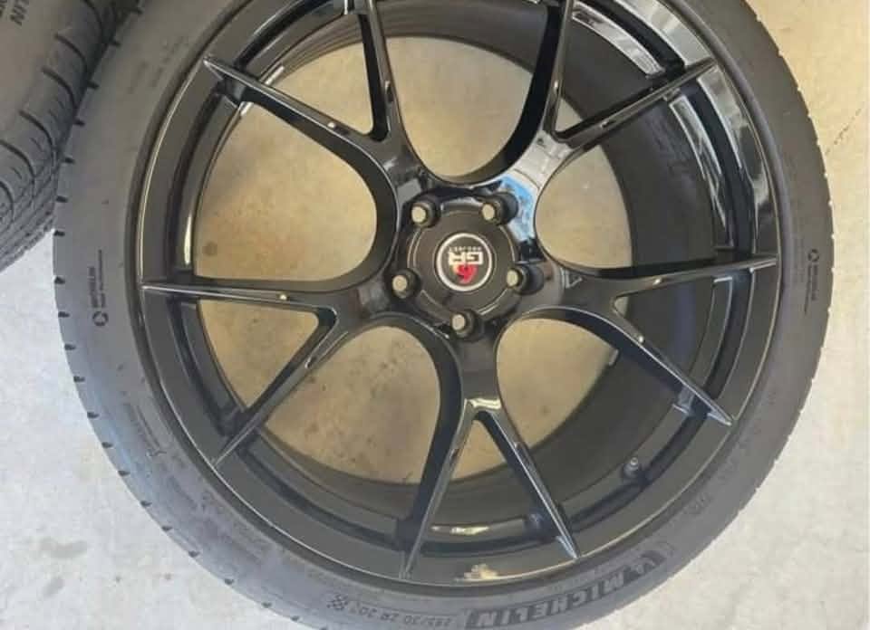 Project 6gr Tens Gloss Black Wheels with Michelin pilot sport all season tires - Image 2