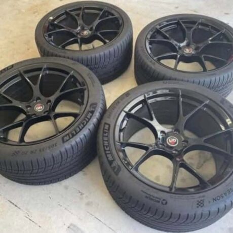 Project 6gr Tens Gloss Black Wheels with Michelin pilot sport all season tires