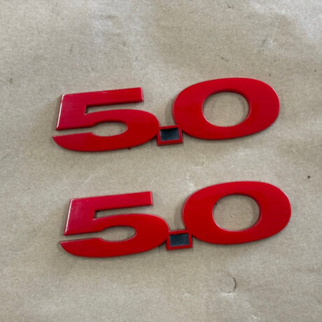 Ford Mustang GT RH LH Pair Fender Emblems "Red" - Aftermarket