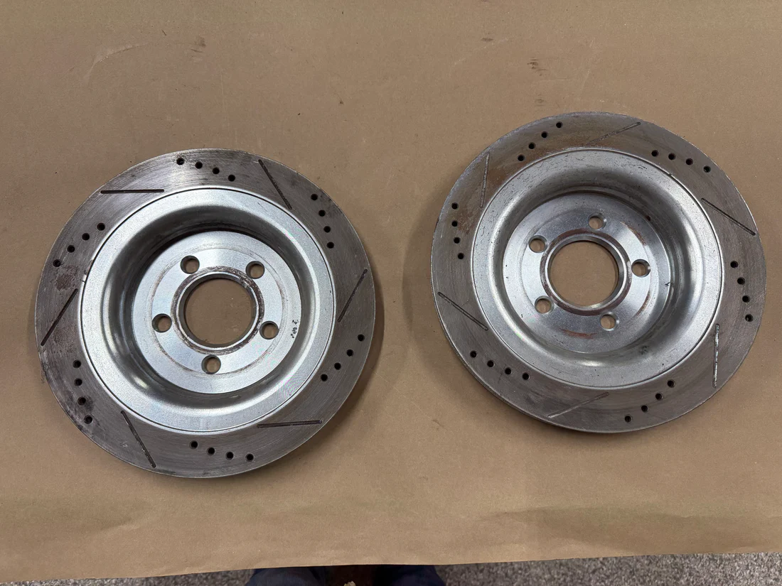 Ford Mustang GT 5.0 Rear Slotted Drilled Rotors 13 inch