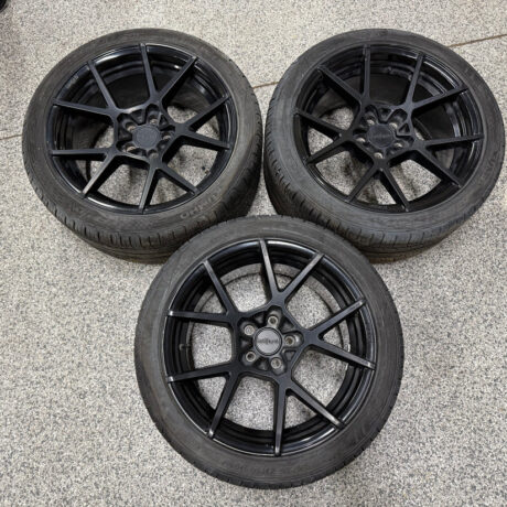 Ford Mustang Rotiform Black Wheels Tires Set of 3 19x10"
