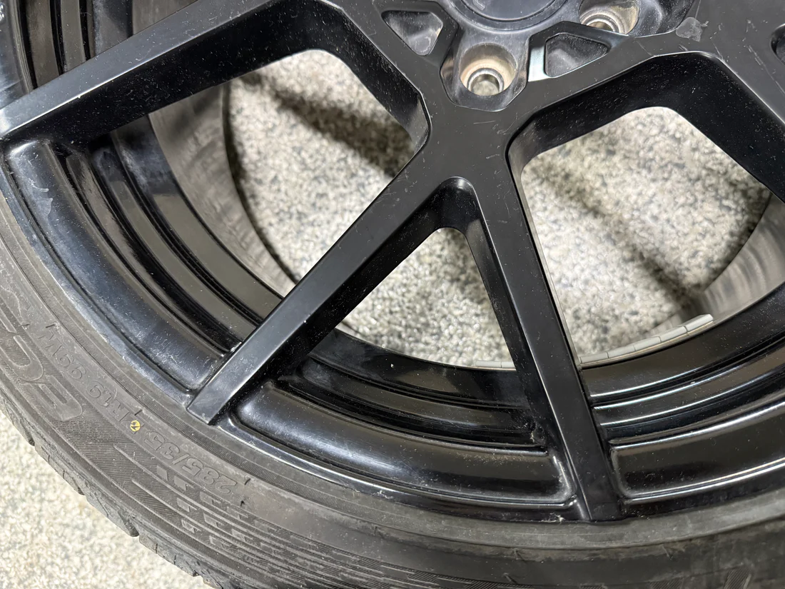 Ford Mustang Rotiform Black Wheels Tires Set of 3 19x10" - Image 2